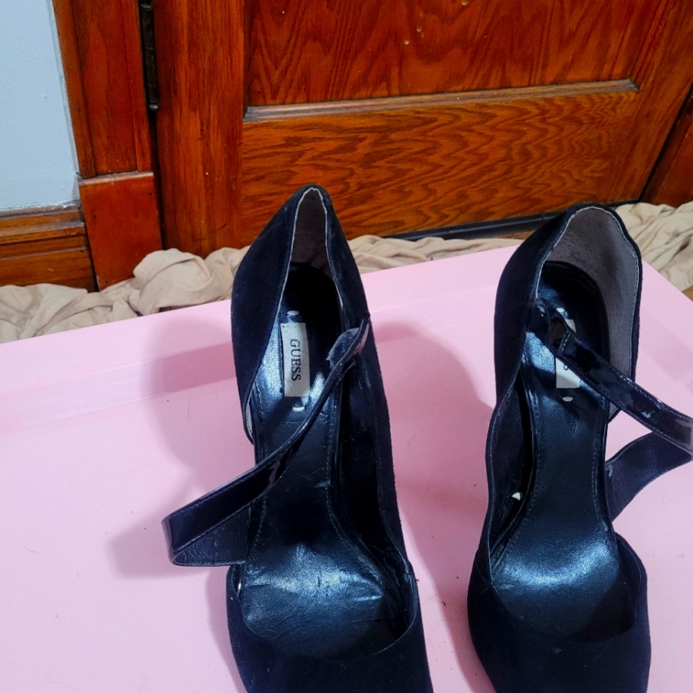 Guess brand stap black stilettos